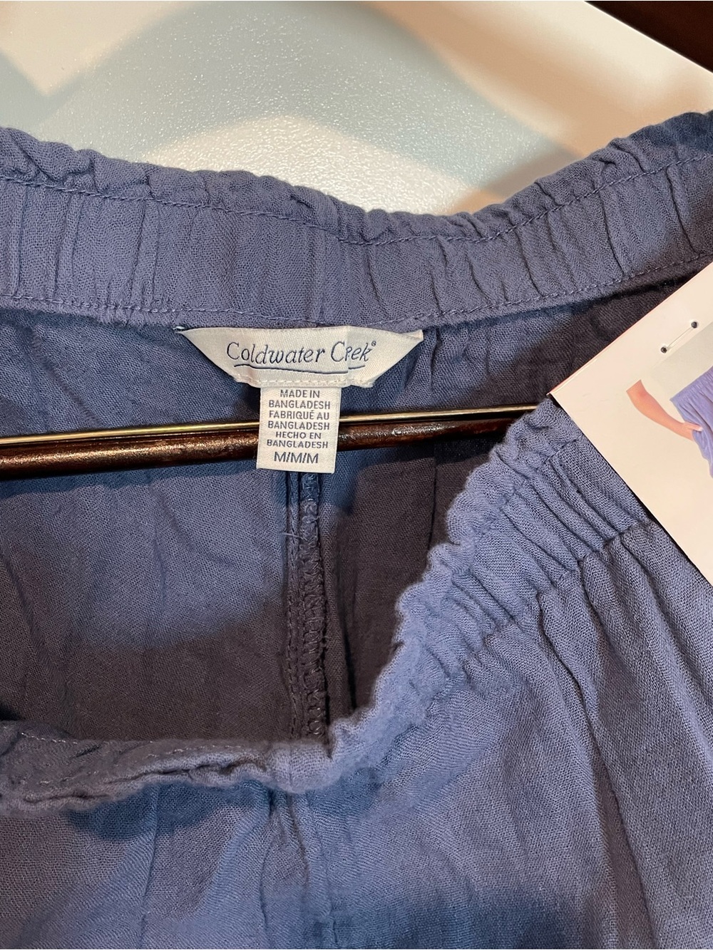 Coldwater Creek Deep Blue Elastic-Waist Gauze Pull on Pant 30” inseam - Picture 4 of 5